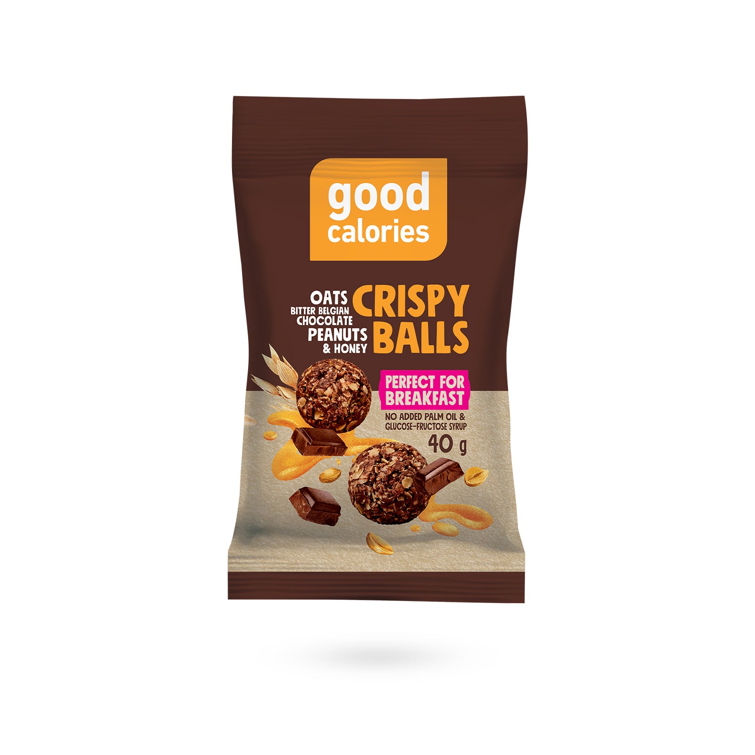 Knusperkugeln Snack mit Haferflocken und Erdnüssen von Good Calories im 40g Beutel