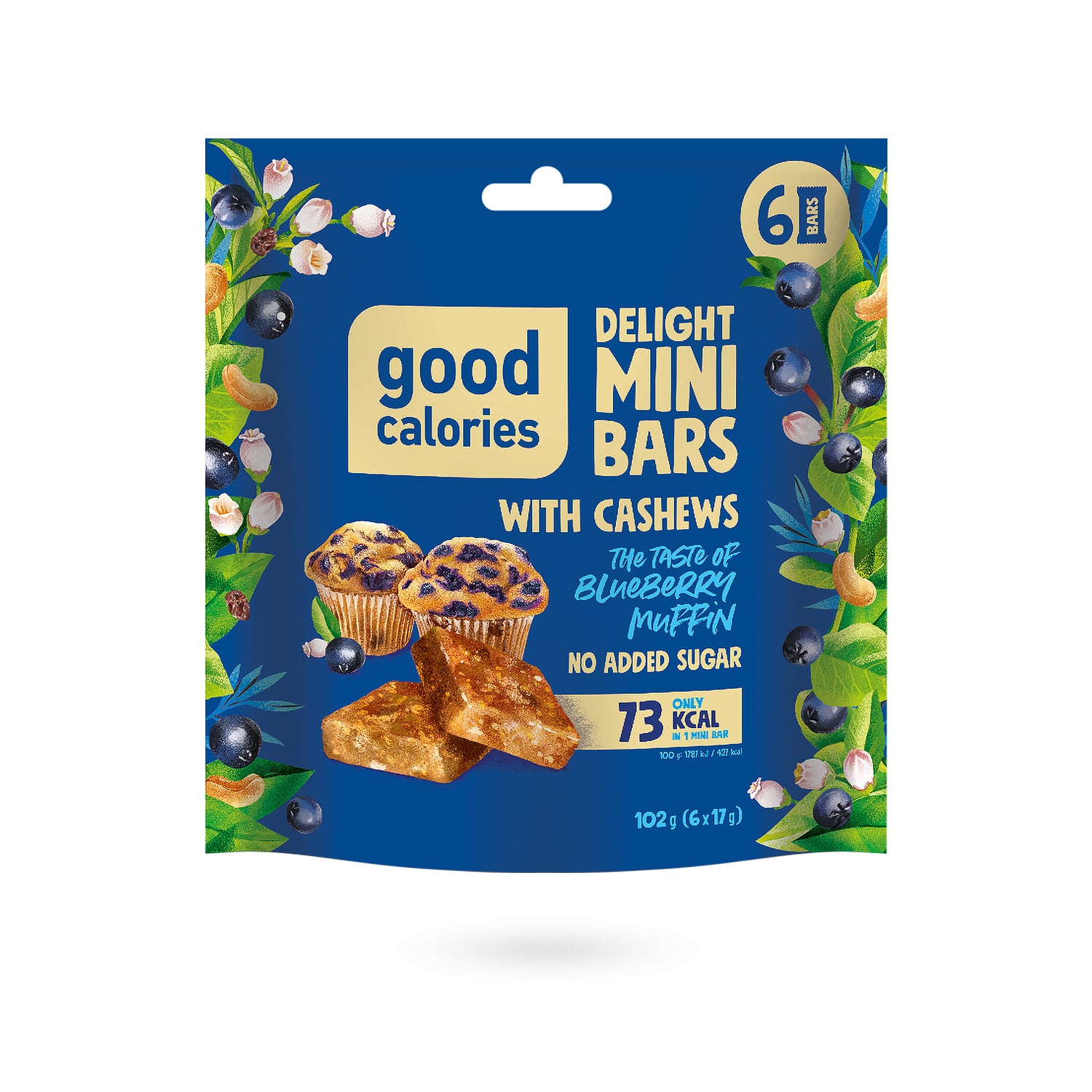 Mini Bars Snack mit Blaubeermuffin-Geschmack von Good Calories im 102g Beutel