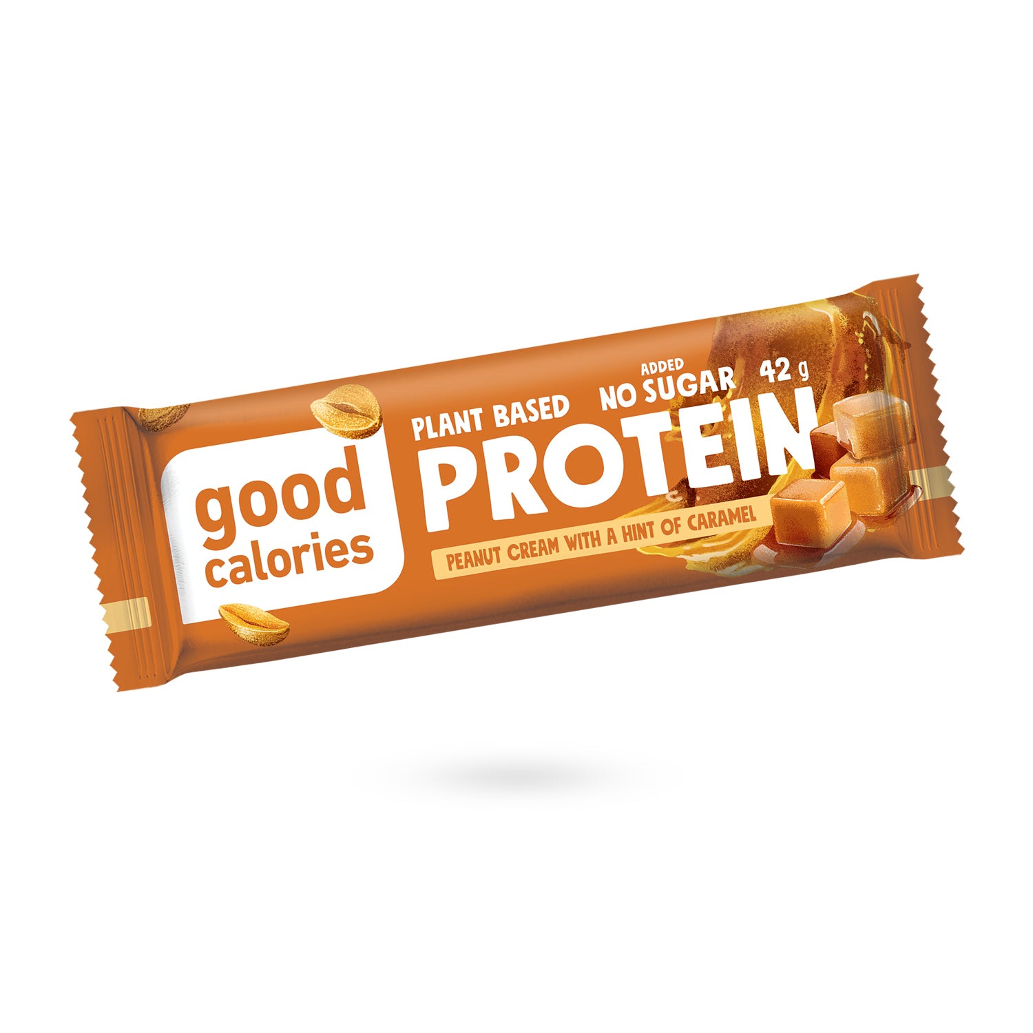 Proteinriegel mit Erdnusscreme und Karamell von Good Calories als 42g Riegel
