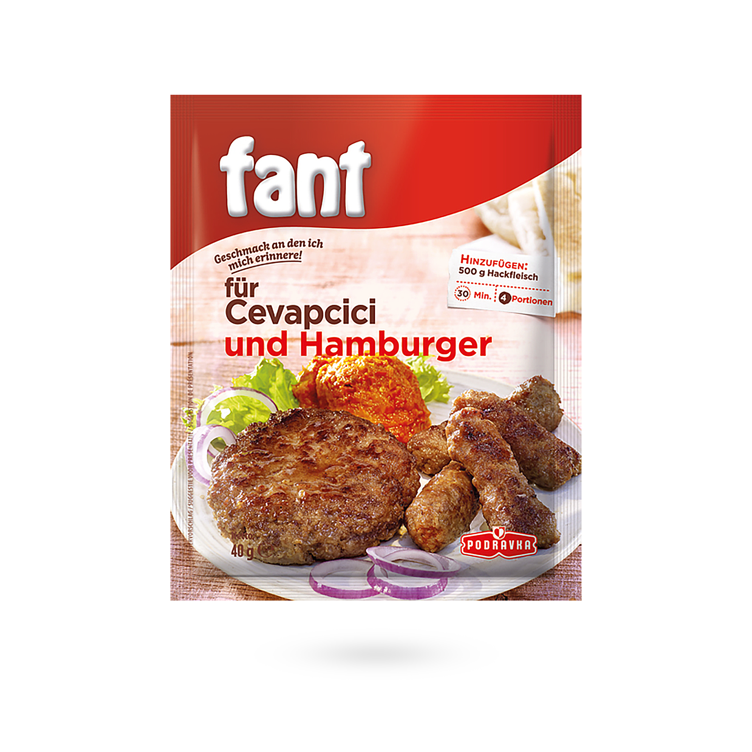 Fant Gewürzmischung für Cevapcici und Hamburger von Podravka im 40g Beutel