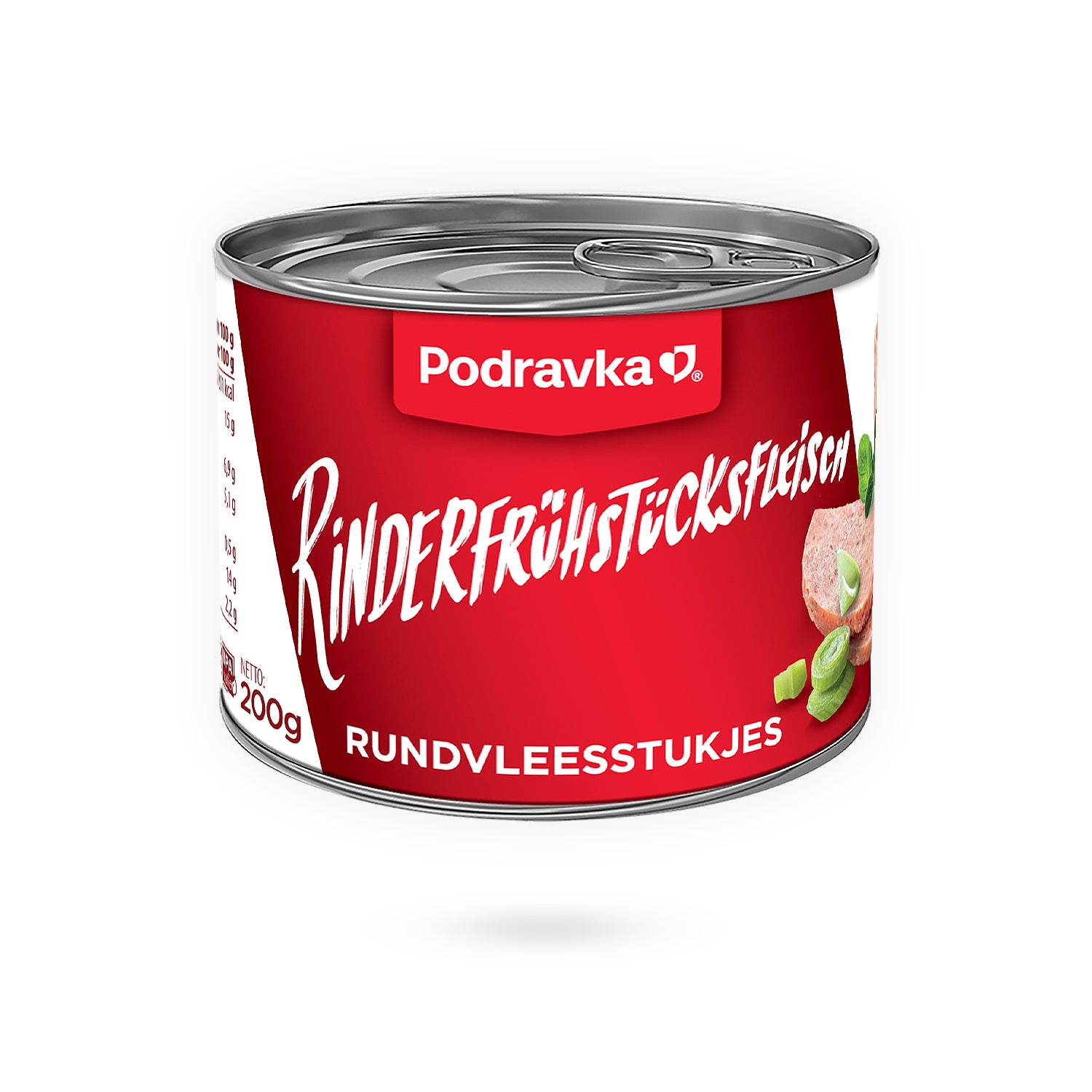 Podravka Rinderfrühstücksfleisch, 200g Konserve – Hrana Shop