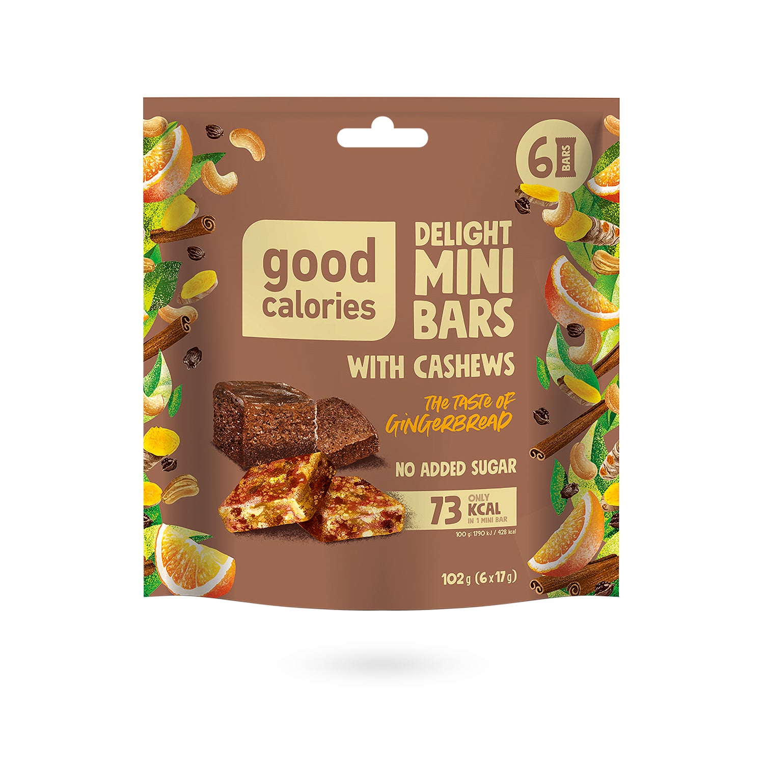 Mini Bars Snack mit Lebkuchen-Geschmack von Good Calories im 102g Beutel