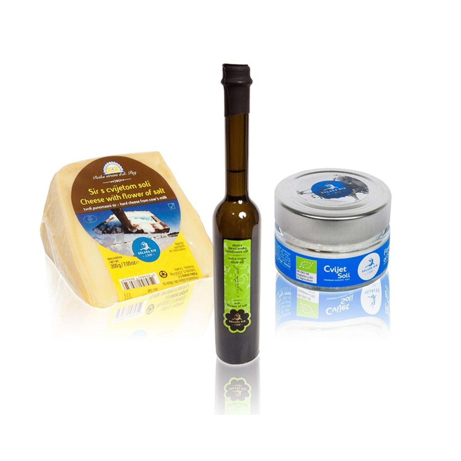 Solana Nin – Geschenkpaket "Olivenöl, Käse & Meersalz"