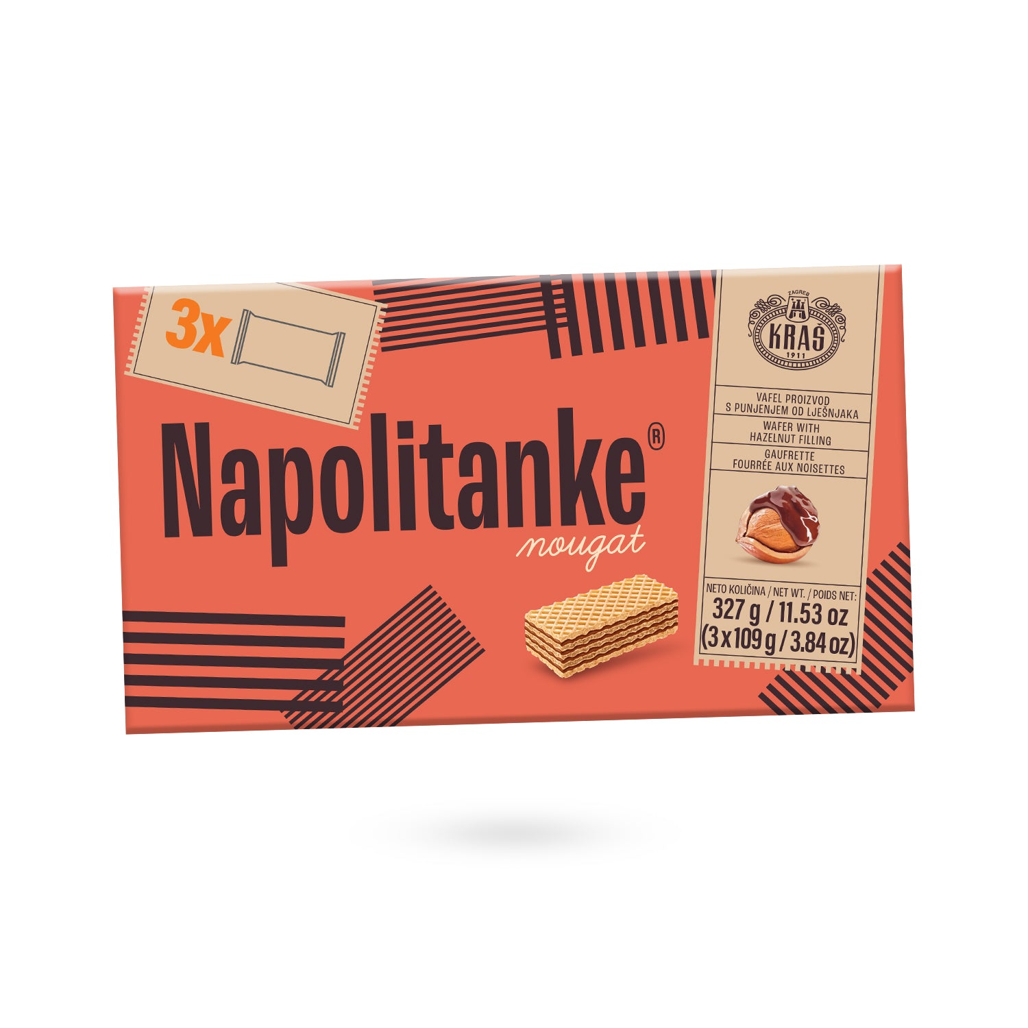 Neapolitaner Nougat Waffeln von Kras in der 327g Box