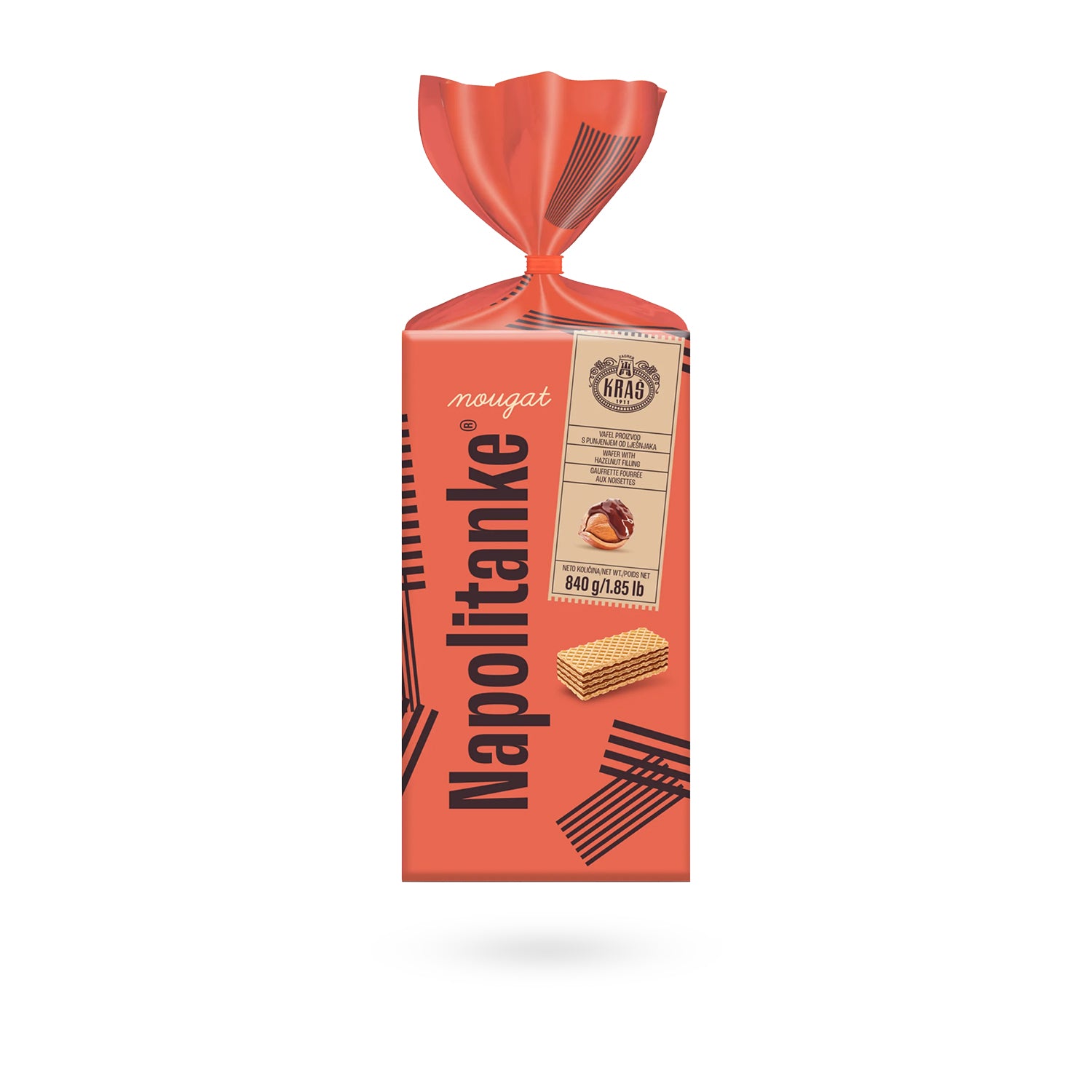 Kraš Napolitanke Nougat, 840g Beutel