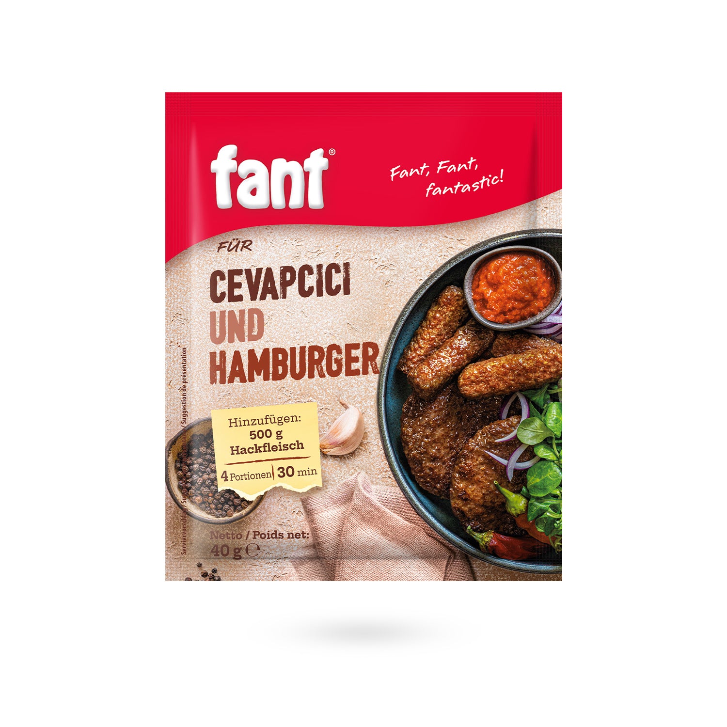 Fant Gewürzmischung für Cevapcici und Hamburger von Podravka im 40g Beutel