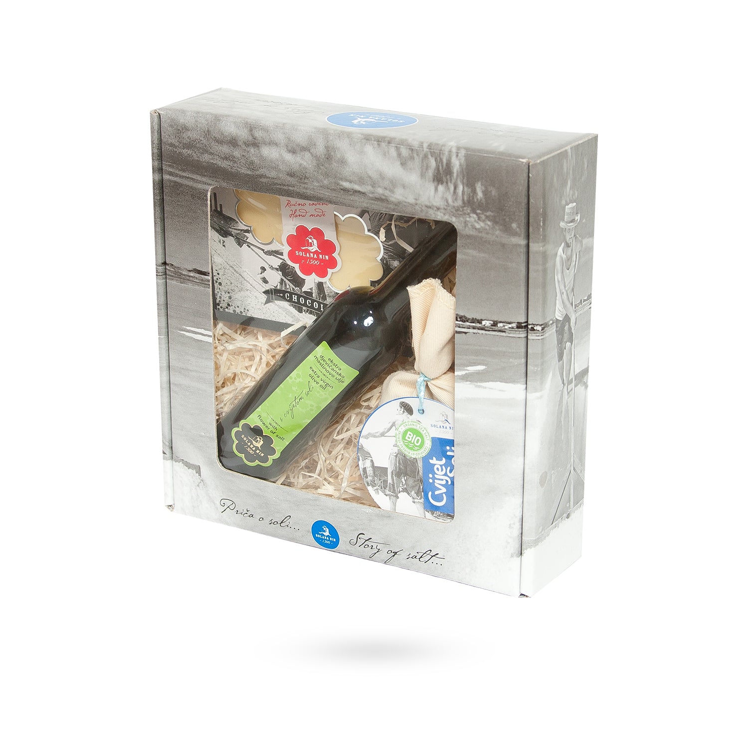 Solana Nin – Geschenkpaket "Olivenöl, Schokolade & Meersalz"