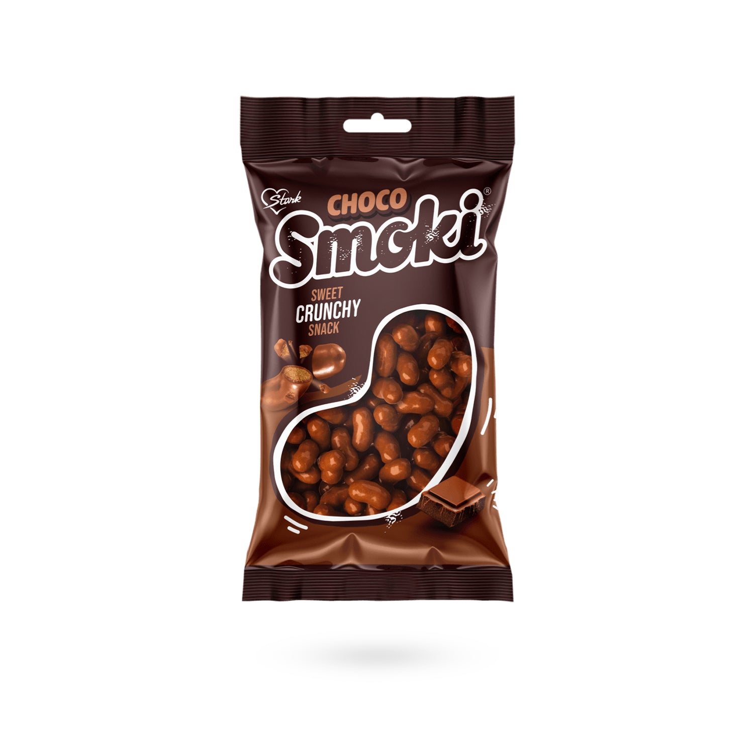 Choco Smoki von Stark – süßer, knuspriger Erdnuss Snack mit Schokoladenüberzug